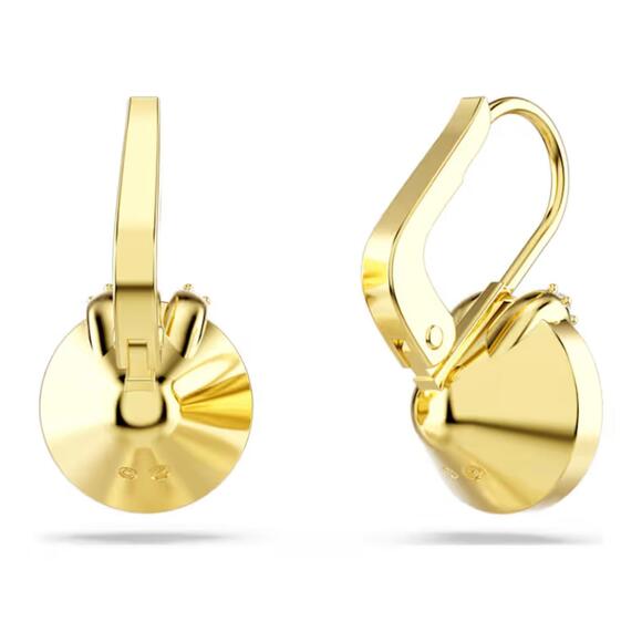 Swarovski Bella V Drop Earrings – Round Cut Gold-Tone Plated - Picture 6 of 6